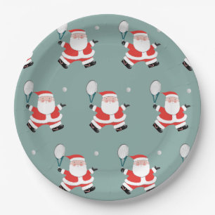 Assiettes En Carton Fête de Noël de tennis