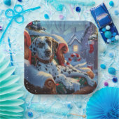 Assiettes En Carton Fête de Noël des Chiens de Dalmatie (Fête)