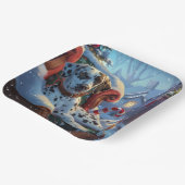 Assiettes En Carton Fête de Noël des Chiens de Dalmatie (Angulaire)