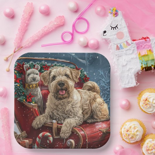Assiettes En Carton Fête de Noël des chiens errants (Fête)