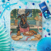 Assiettes En Carton Fête de Noël Doberman Pinscher (Fête)