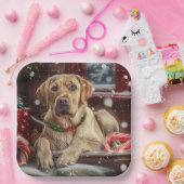 Assiettes En Carton Fête de Noël du chien du Labrador (Fête)