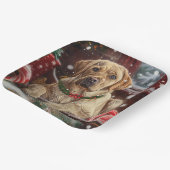 Assiettes En Carton Fête de Noël du chien du Labrador (Angulaire)