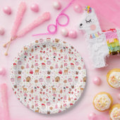 Assiettes En Carton Fête de Noël du Père Noël rose (Fête)