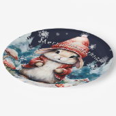 Assiettes En Carton Fête de Noël fantastique Bunny (Angle)