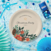 Assiettes En Carton Fête de Noël Foliage de Vacances Moderne (Fête)