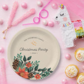 Assiettes En Carton Fête de Noël Foliage de Vacances Moderne (Fête)