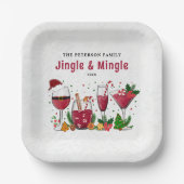 Assiettes En Carton Fête de Noël Jingle et Mingle (Recto)