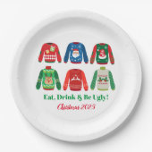 Assiettes En Carton Fête de Noël moche (Devant)