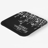 Assiettes En Carton Fête de Noël Noir et Blanc (Angulaire)