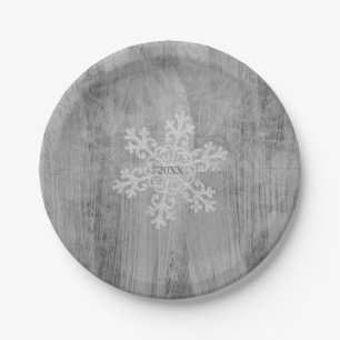 Assiettes En Carton Fête de Noël Peace Love Cheer Flocon de Neige Arge