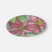 Assiettes En Carton Fête de Noël Poinsettia (Angle)