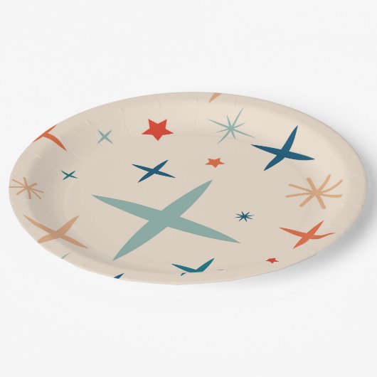 Assiettes En Carton Fête de Noël rétro (Angle)