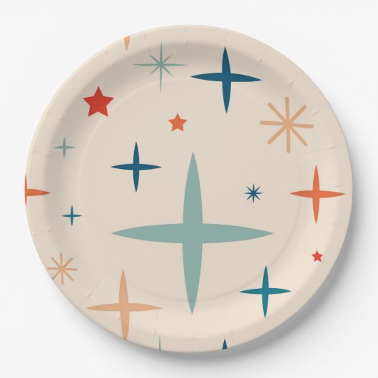 Assiettes En Carton Fête de Noël rétro (Devant)