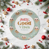 Assiettes En Carton Fête de Noël Retro "Jolly Good Vibes"