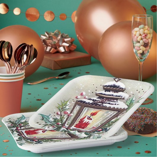 Assiettes En Carton Fête de Noël rétro vintage (Multi)