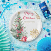 Assiettes En Carton Fête de Noël Rouge Poinsettia (Fête)