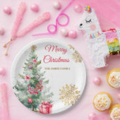 Assiettes En Carton Fête de Noël Rouge Poinsettia (Fête)