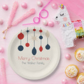 Assiettes En Carton Fête de Noël Rouge Rétro (Fête)