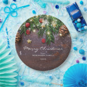 Assiettes En Carton Fête de Noël rustique (Fête)