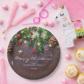 Assiettes En Carton Fête de Noël rustique (Fête)