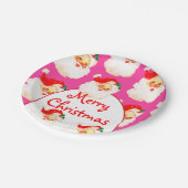 Assiettes En Carton Fête de Noël Santa Claus Rose (Angle)