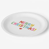 Assiettes En Carton Fête de Noël simple et colorée (Angle)