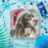 Assiettes En Carton Fête de Noël Springer Spaniel Dog (Fête)