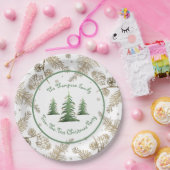 Assiettes En Carton Fête de Noël, Trim-The-Tree, Nom De Famille, (Fête)