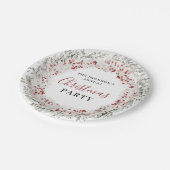 Assiettes En Carton Fête de Noël Watercolor Wreath (Angle)