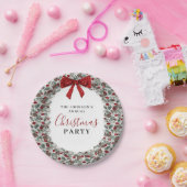 Assiettes En Carton Fête de Noël Watercolor Wreath (Fête)