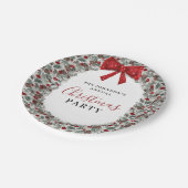 Assiettes En Carton Fête de Noël Watercolor Wreath (Angle)