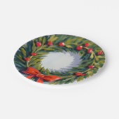 Assiettes En Carton Fête de Noël Wreath Painted (Angle)