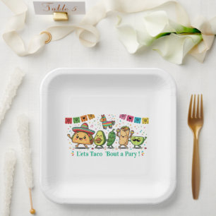 Assiettes En Carton Fête de nourriture mexicaine Kawaii mignonne - Tac