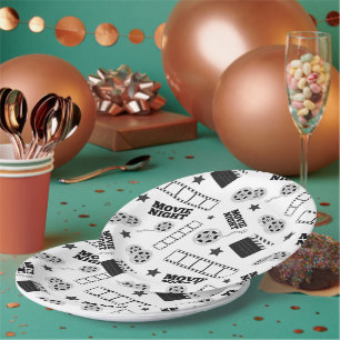 Assiettes En Carton Fête de nuit du film blanc noir