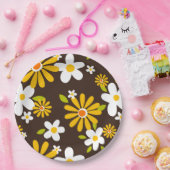 Assiettes En Carton fête de papier style motif aux fleurs des années 6 (Fête)