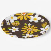 Assiettes En Carton fête de papier style motif aux fleurs des années 6 (Angle)