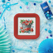 Assiettes En Carton Fête de pastèque en été (Fête)