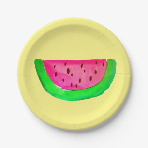 Assiettes En Carton Fête de pique-nique de la pastèque d'été