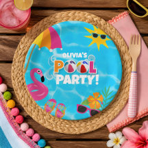 Fête de piscine amusante en été Nom personnalisé