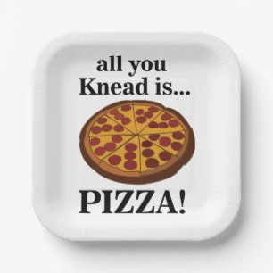 Assiettes En Carton Fête de Pizza au Pepperoni