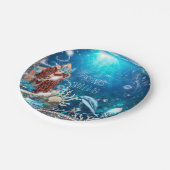 Assiettes En Carton Fête de plage Enchanted Imaginaire de sirène (Angle)