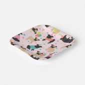 Assiettes En Carton Fête de Pug Birthday (Angulaire)