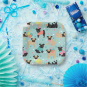 Assiettes En Carton Fête de Pug Birthday (Fête)