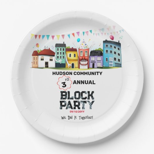 Assiettes En Carton Fête de quartier (Devant)