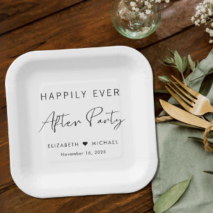 Assiettes En Carton Fête de réception de mariage Après un heureux pour