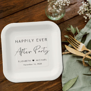 Assiettes En Carton Fête de réception de mariage crème pour toujours h