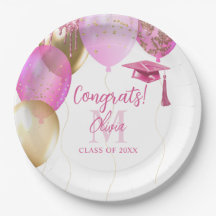 Fête de remise de diplôme personnalisée rose pour