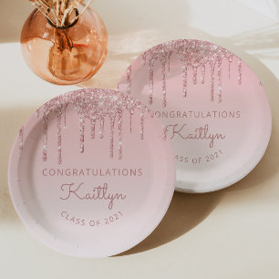 Assiettes En Carton Fête de remise de diplômes avec effet de goutte pa
