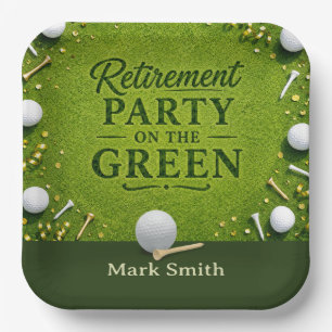 Assiettes En Carton Fête de RETRAITE GOLF sur le green